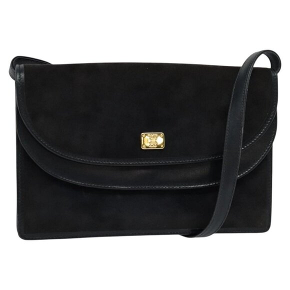 CELINE Shoulder Bag Suede Navy Auth BA1514 - Picture 1 of 16